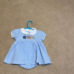 Checked dress with attached bloomers